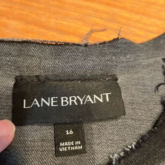 Lane Bryant Jeans Jacket Blackβwithh raw edges 16 - Picture 7 of 10